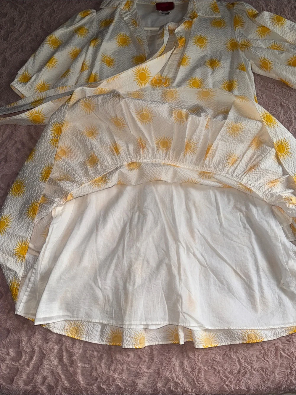 kate spade White Dress with Yellow Sun Motif